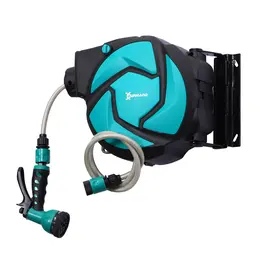 Product image of DURHAND 10m Wall Mounted Auto Rewind Garden Hose Reel, 7-Pattern Nozzle, Fixings