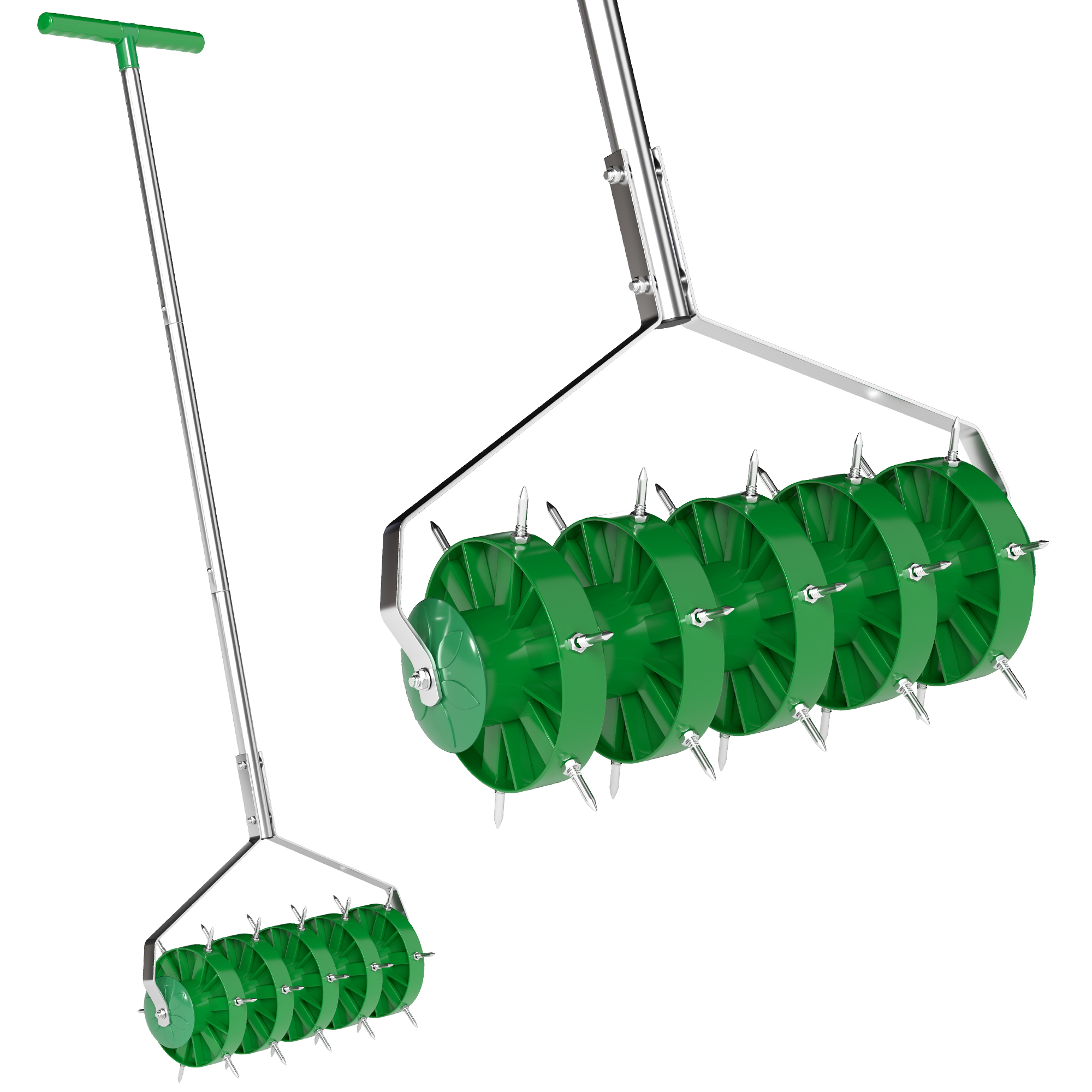 Main product image of Outsunny Rolling Lawn Aerator, Manual Spike Roller, Detachable Handle