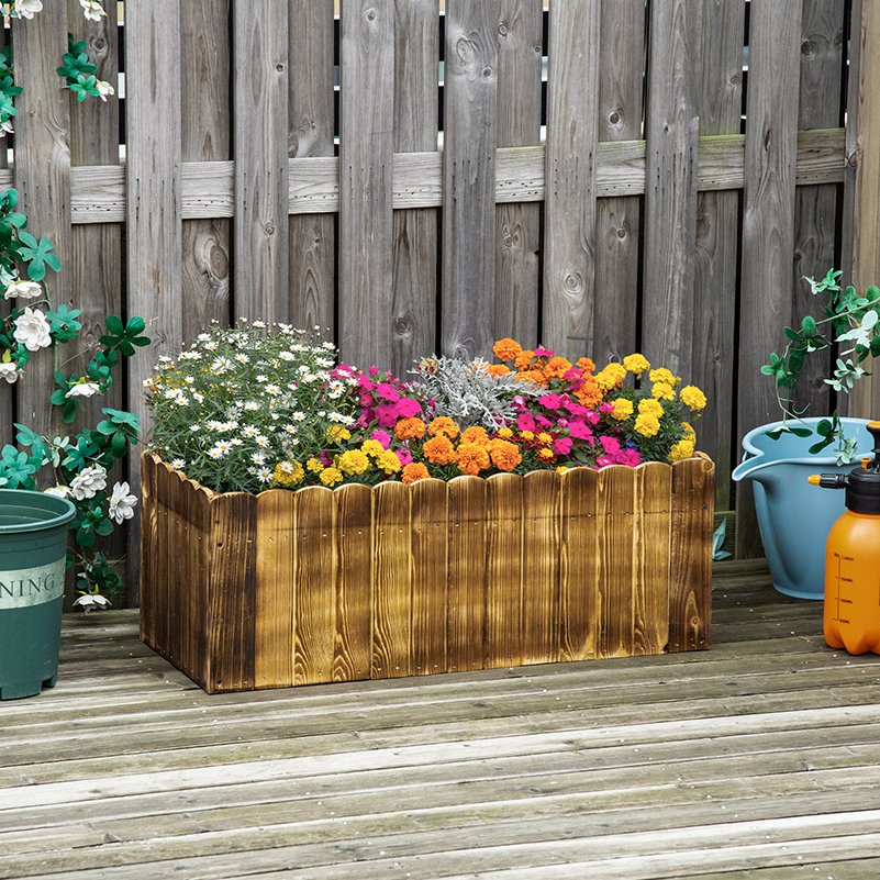 Main product image of Outsunny 70L Wooden Raised Garden Bed, 80x33x30cm