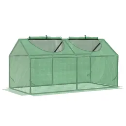 Product image of Mini Greenhouse, PE Cover, Observation Windows, 120x60x60 cm, Green