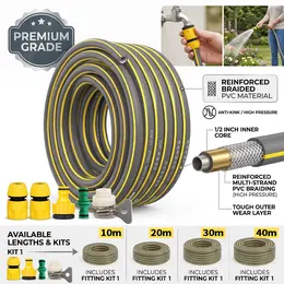 Product image of Reinforced Braided PVC Garden Hose, 10M-50M Length
