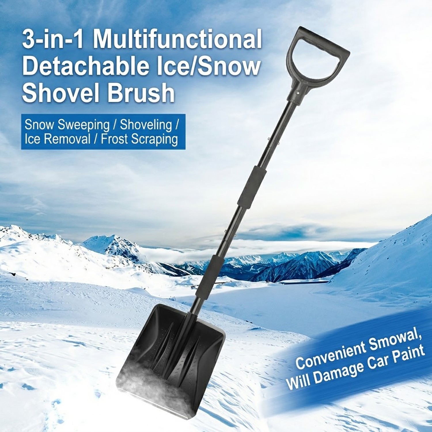 Main product image of Adjustable Snow Shovel, Removable Non-Slip Handle, Thickened Blade