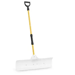 Product image of Wide Plastic Snow Pusher Shovel with Handle, White