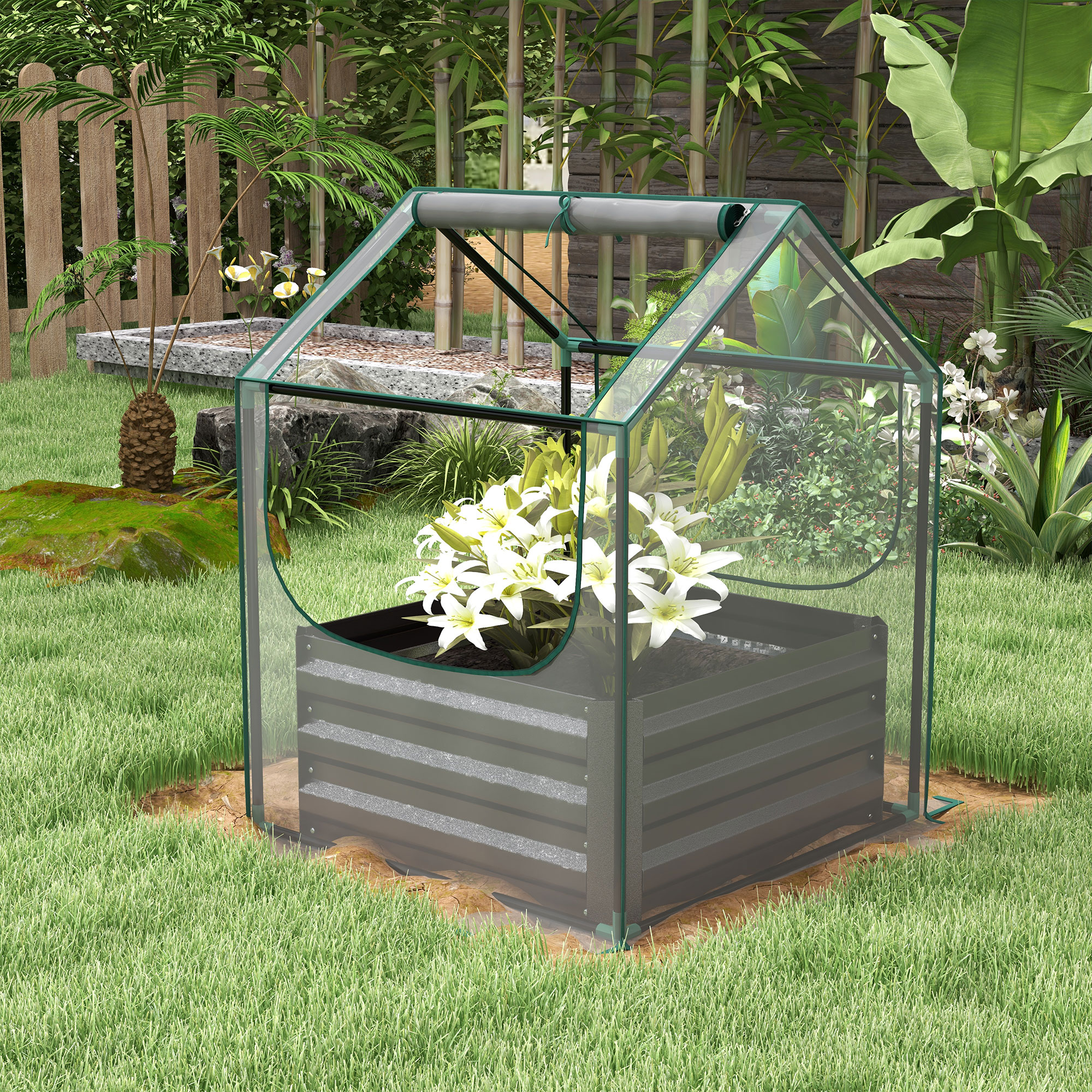 Main product image of Square Garden Planting Bed with Cover, 61 x 61 cm