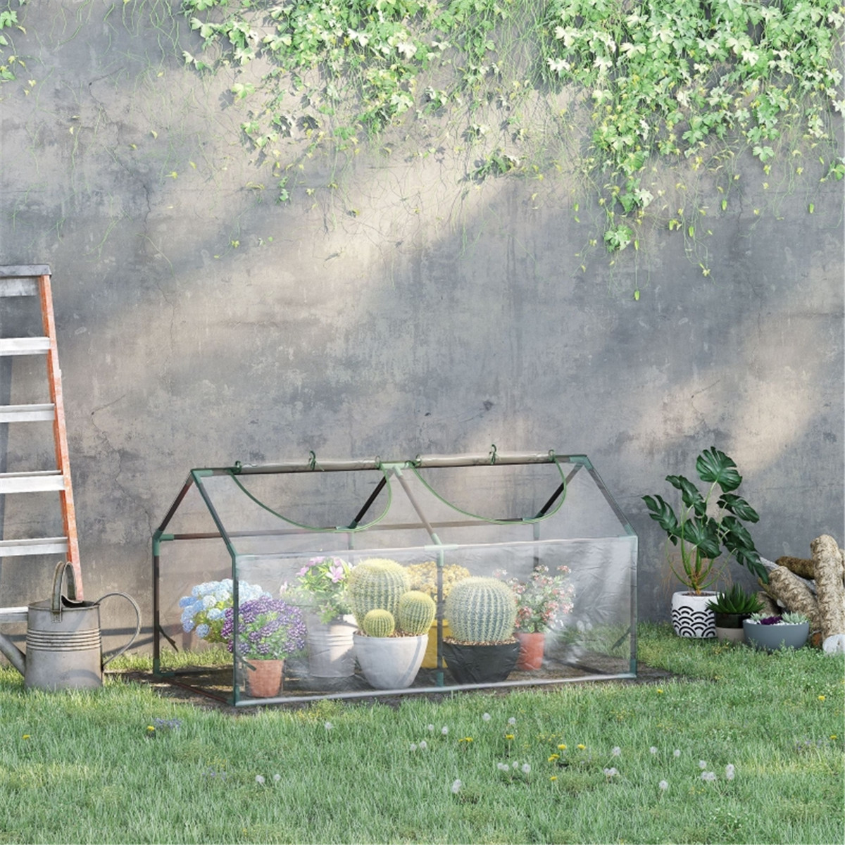 Main product image of Greenhouse, 4' x 2' x 2', PVC, Roll-Up Zippered Windows