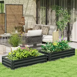 Product image of Gray 4' x 2' x 1' Metal Raised Garden Planter