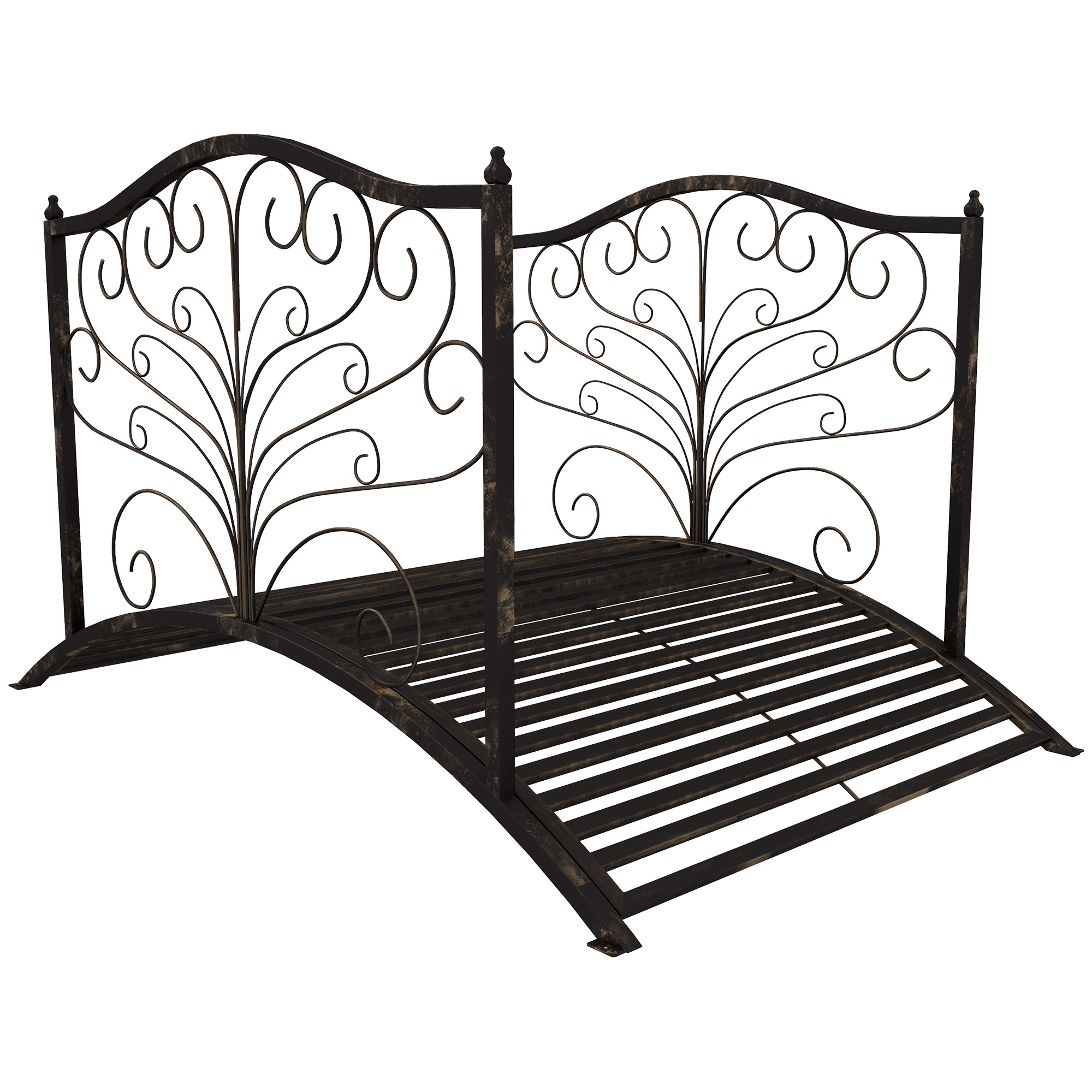 Main product image of 4 ft Metal Arch Bridge, Safety Rails, Tool-Free Assembly