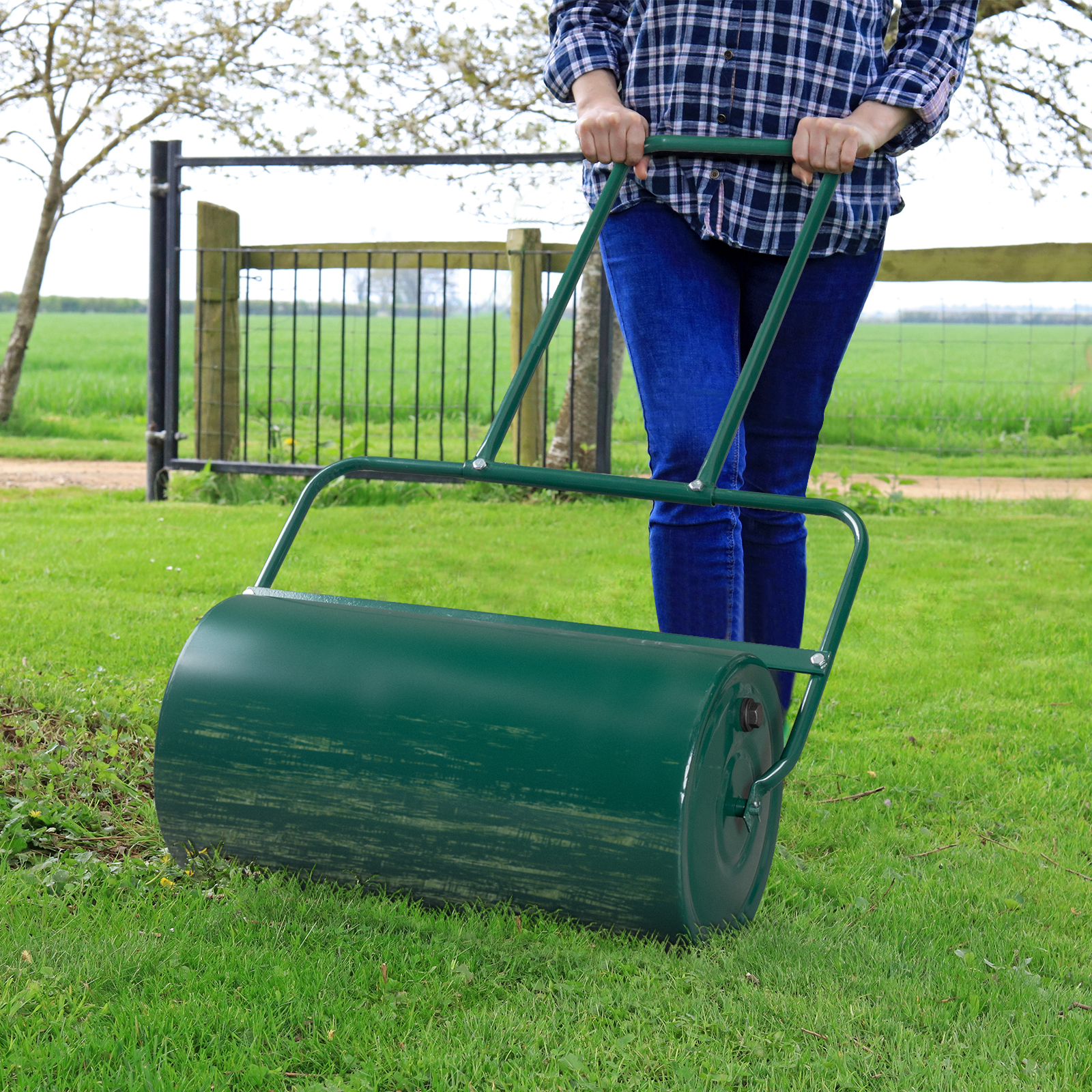 Main product image of Oshion 24in Iron Cylindrical Lawn Roller, Black