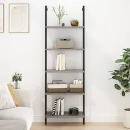 Product image of 5-Layer Wall-Mounted Display Rack, Iron Frame, 24.02x12.01x72in, Gray/Black