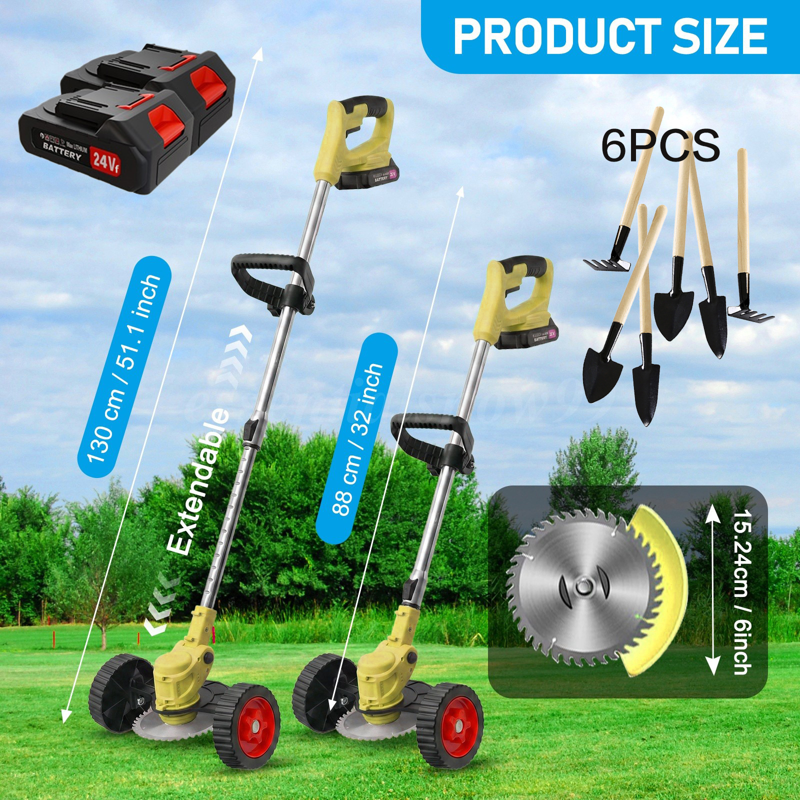 Main product image of Cordless Grass Trimmer and Brush Cutter, 2-Battery Kit