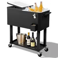 Product image of 80 Qt Black Freezer Incubator with Square Tube Base and Drain