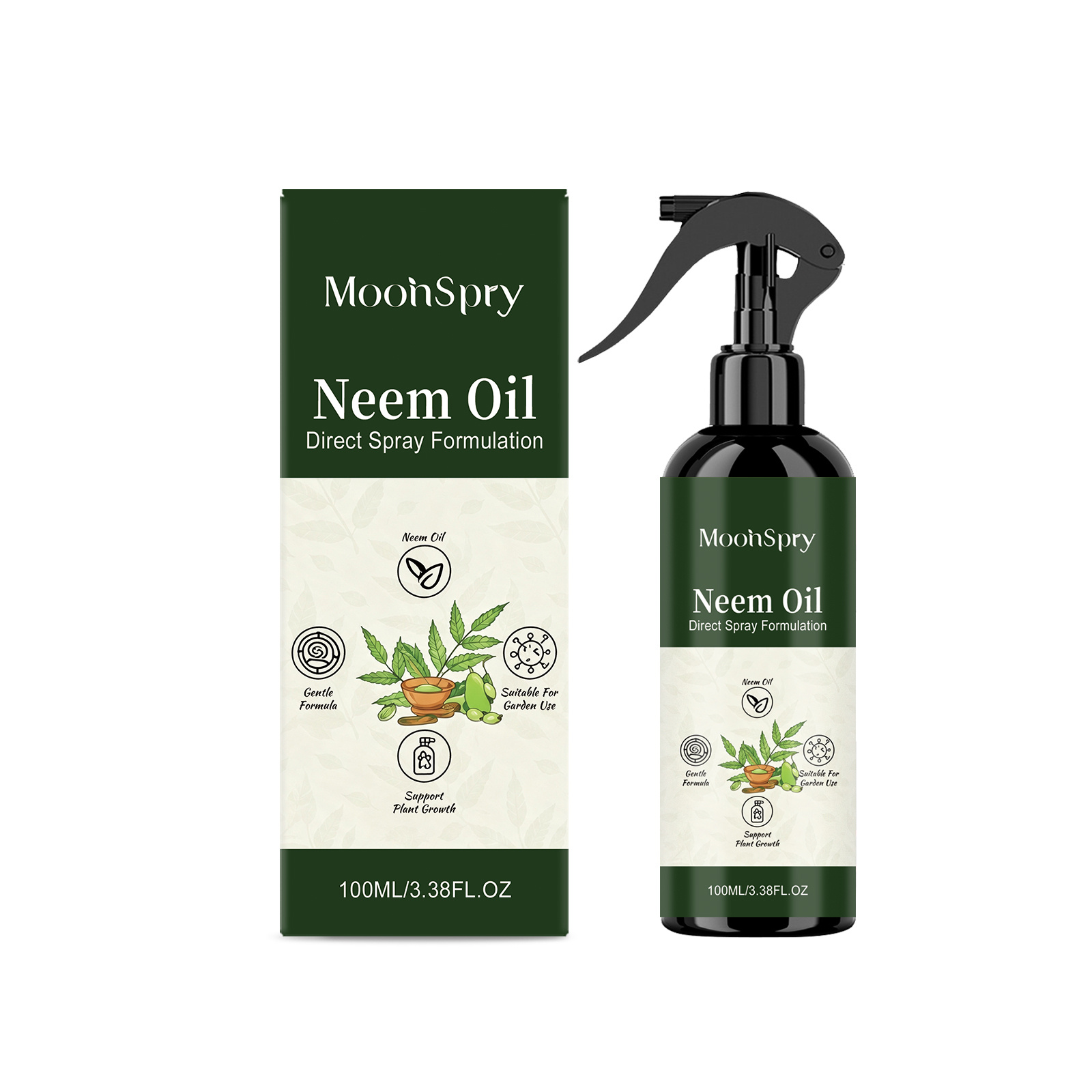 Main product image of MOONSPRY Neem Oil, 100ml, Plant Nutrition, Garden Supplies for Outdoor Garden