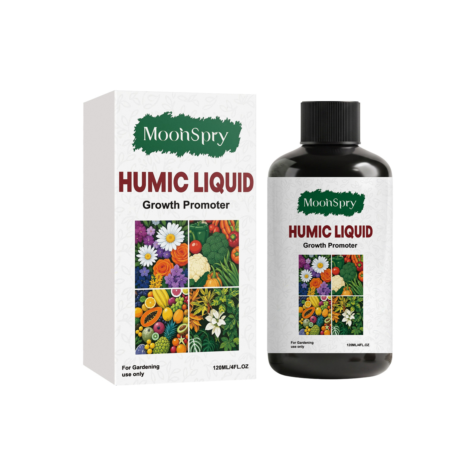 Main product image of MOONSPRY Humic Liquid Growth Promoter, 120ml, Plant Products, Garden Supplies for Outdoor Garden