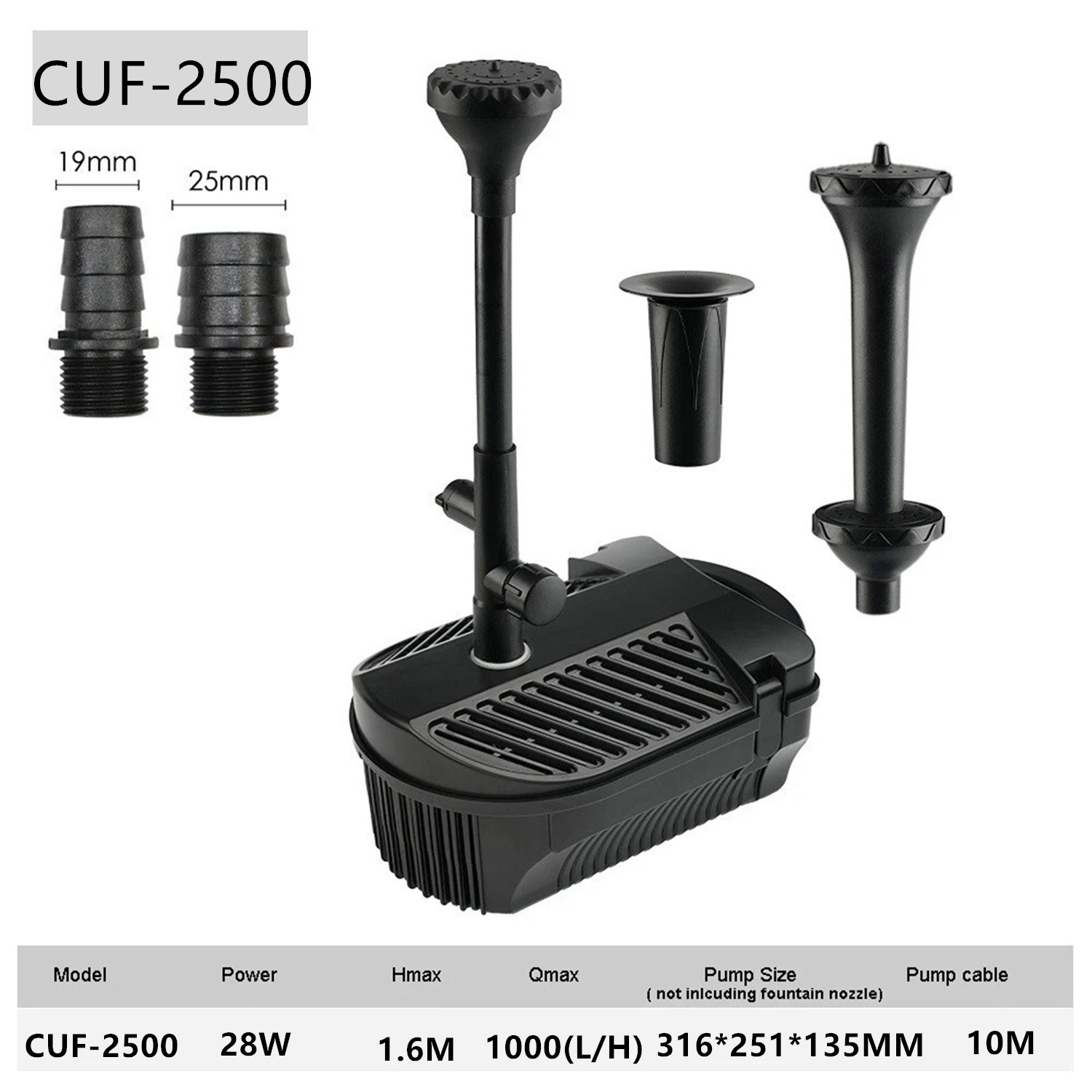 Main product image of All In One Pump Eco Pond Filter UVC Fountain 28W UV Clarifier Media
