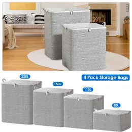Product image of Foldable Non-Woven Fabric Storage Bags, 8-58 Gallon, Handles, Zipper
