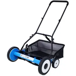 Product image of 20-Inch 5-Blade Push Reel Lawn Mower with Grass Catcher