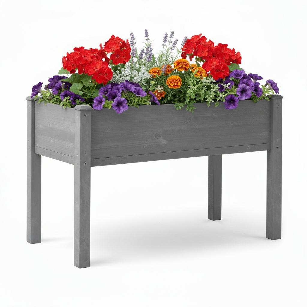 Main product image of 48x24x30 inch Raised Garden Bed with Legs, Elevated Wooden Planter Box for Outdoor Plants Flowers Fruits Vegetable Herb Growing