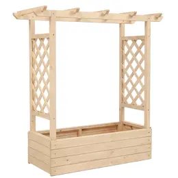 Product image of 43.5x17.5x44.5 In. Fir Raised Garden Bed with Arched Lattice, Natural
