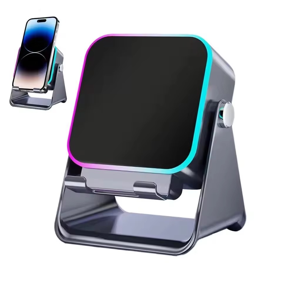Main product image of Multifunctional Induction Heavy Bass Bluetooth Speaker Phone Stand RGB Light Adjustable Desktop Holder For I Phone Android
