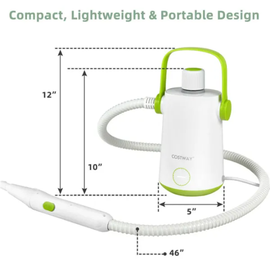 Multipurpose Steam Cleaner  High-Temp Steam, 2-3 Bar Pressure, 10.2oz Tank & Continuous Cleaning