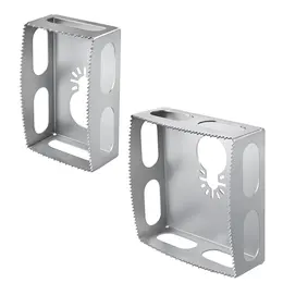 2 Pcs Square Slot Cutter Compatible For  20V  Milwukee M18 Oscillating Multi-Tool To Cut In Single Gang Wall Boxes,Outlet Cutter For Drywall Efficient Carving Tool Rectangle Square