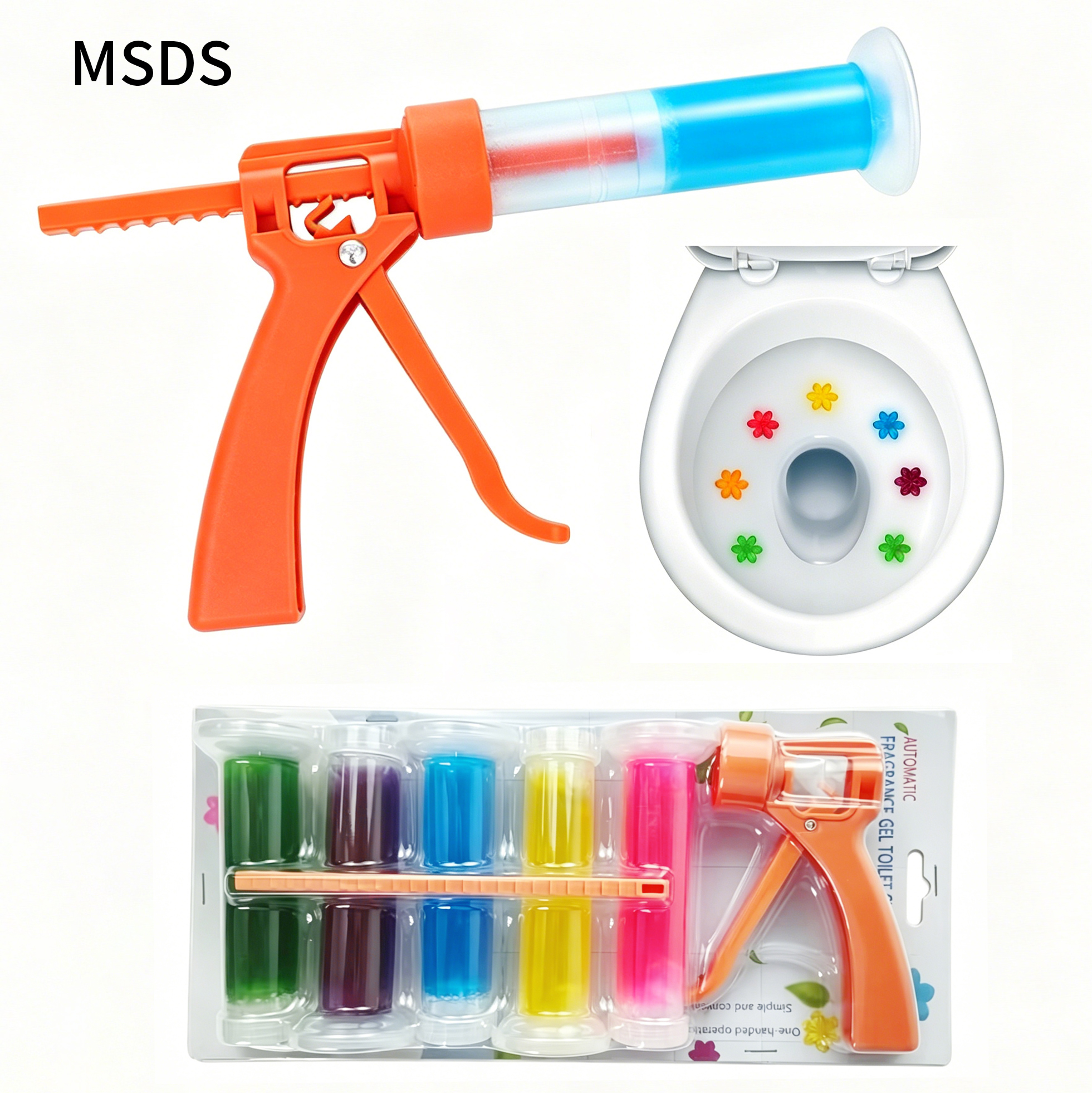 Automatic Flower Gel Toilet Bowl Cleaner Deodorizer Stamp, Natural Fragrance Toilet Cleaning Gel For Bathroom, Disposable