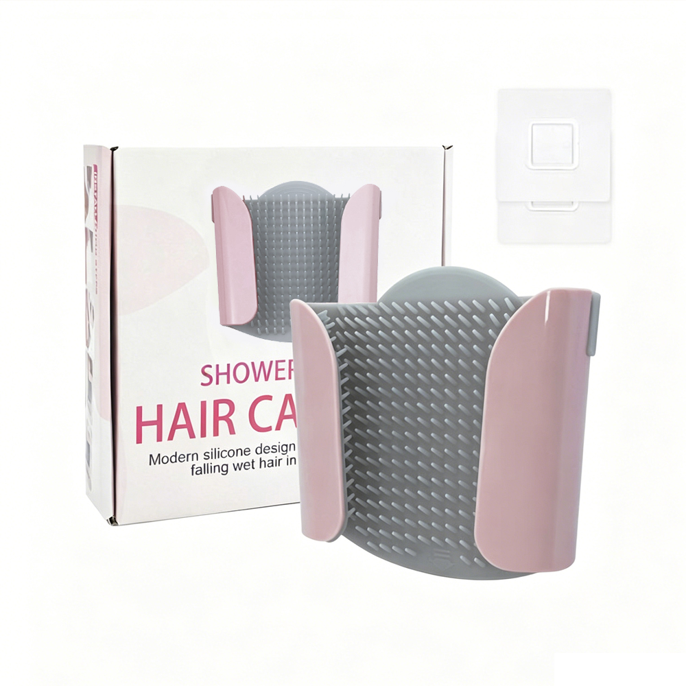 Main product image of Silicone Shower Wall Hair Catcher Wall-Mounted Hair Collector To Prevent Drain Clogging Bathroom Hair Trap Drain Protector