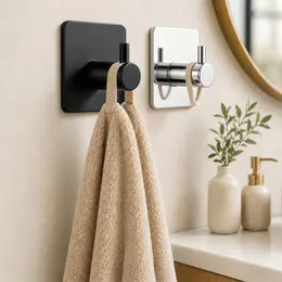 Product image of 2-Pack Stainless Steel Adhesive Square Wall Hooks