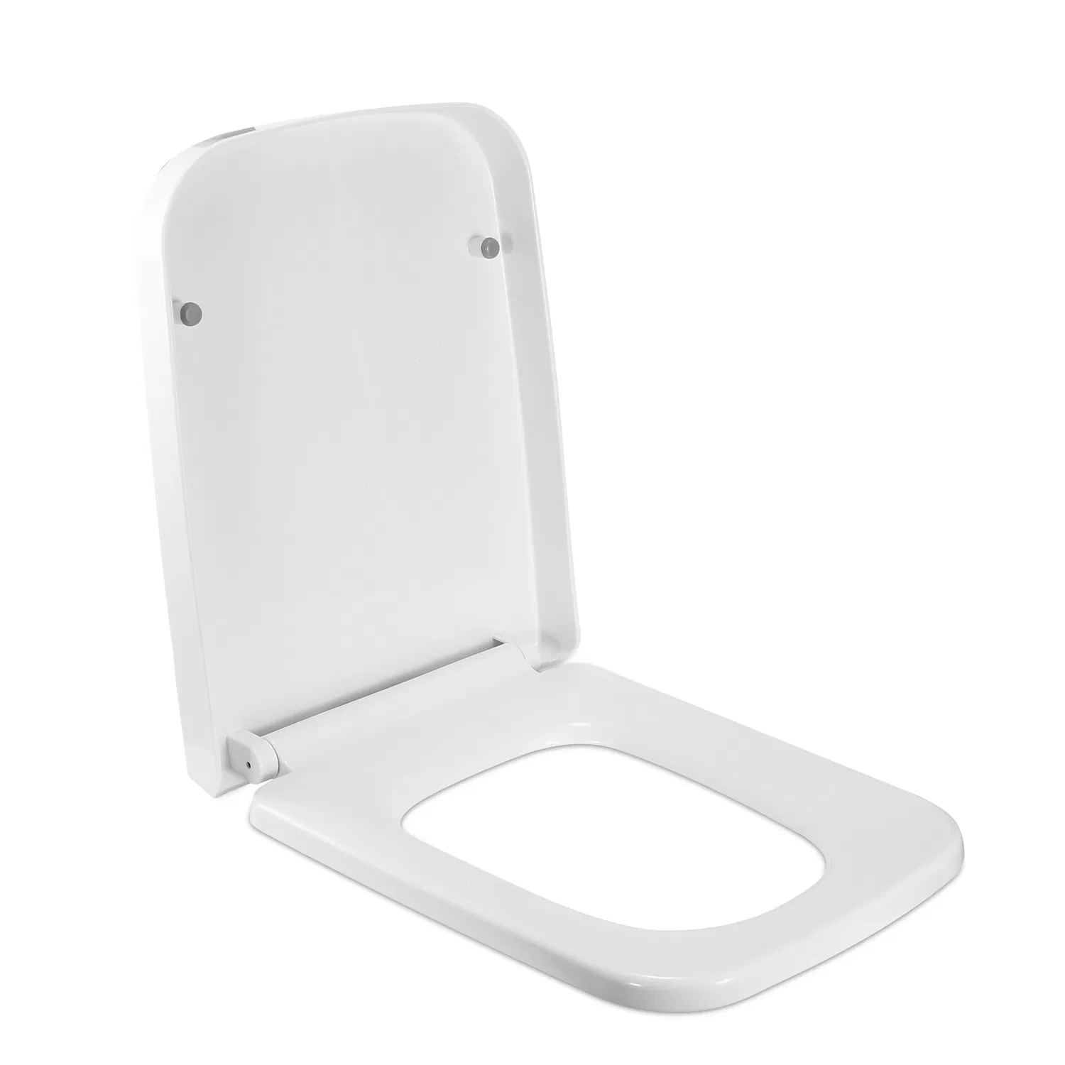 Main product image of Square Toilet Seat with Grip Tight Seat Bumpers Heavy Duty Quiet Close Quick Release Easy Cleaning