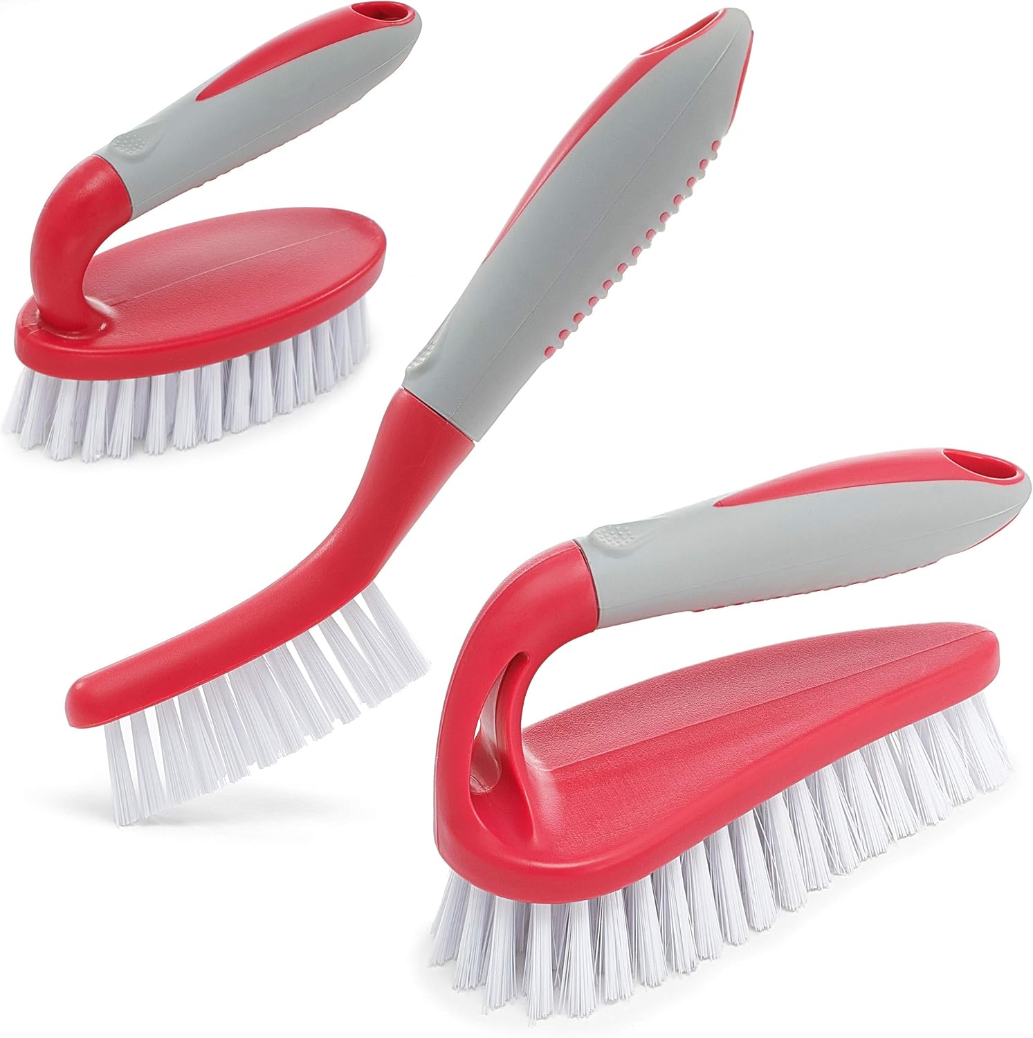 Main product image of 3-Piece Scrub Brush Set with Handles for Tile, Shower, Kitchen, Floor