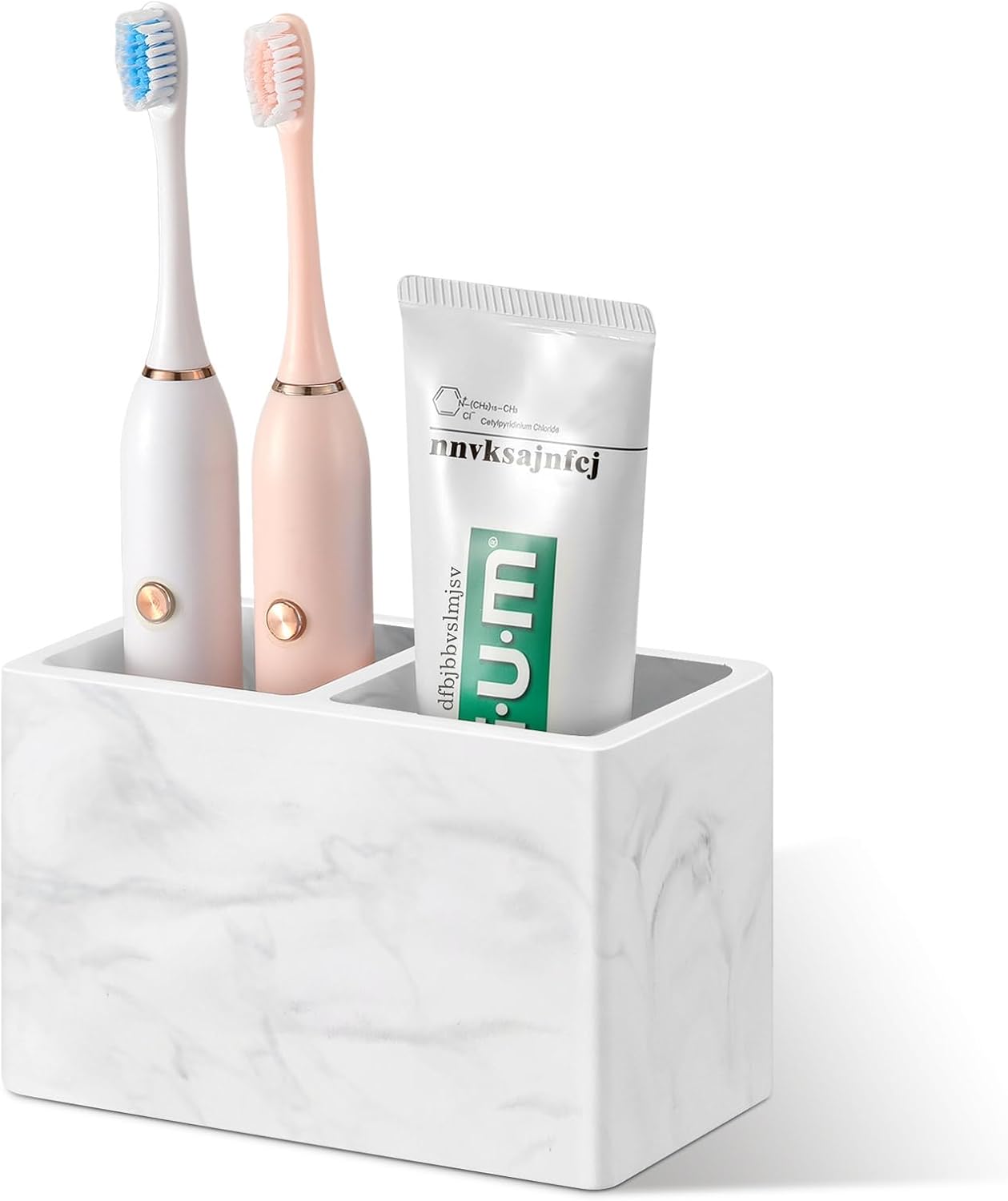 Main product image of Diatomite Toothbrush Holder, 2 Slots, Marble White