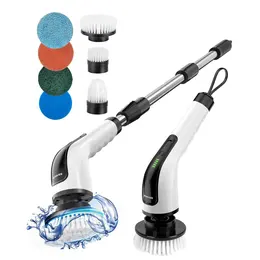 Product image of Power Spin Scrubber with Long Handle for Shower Cleaning