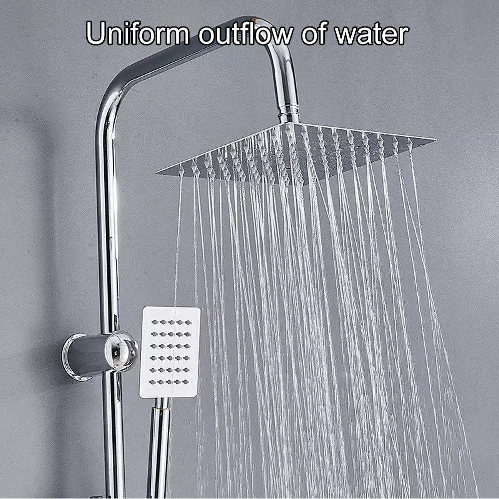 Main product image of Twin Head Shower Kit, Square Fixed Head, Riser Rail, Bath Mixer Tap