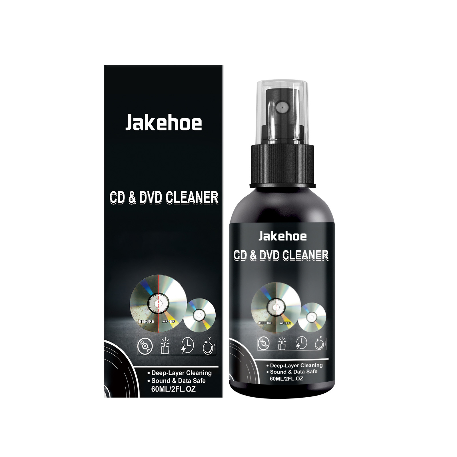 Main product image of JAKEHOE CD & DVD Cleaner, 60ml, Cleaning Supplies, Cleaning Agent for Home Cleaning
