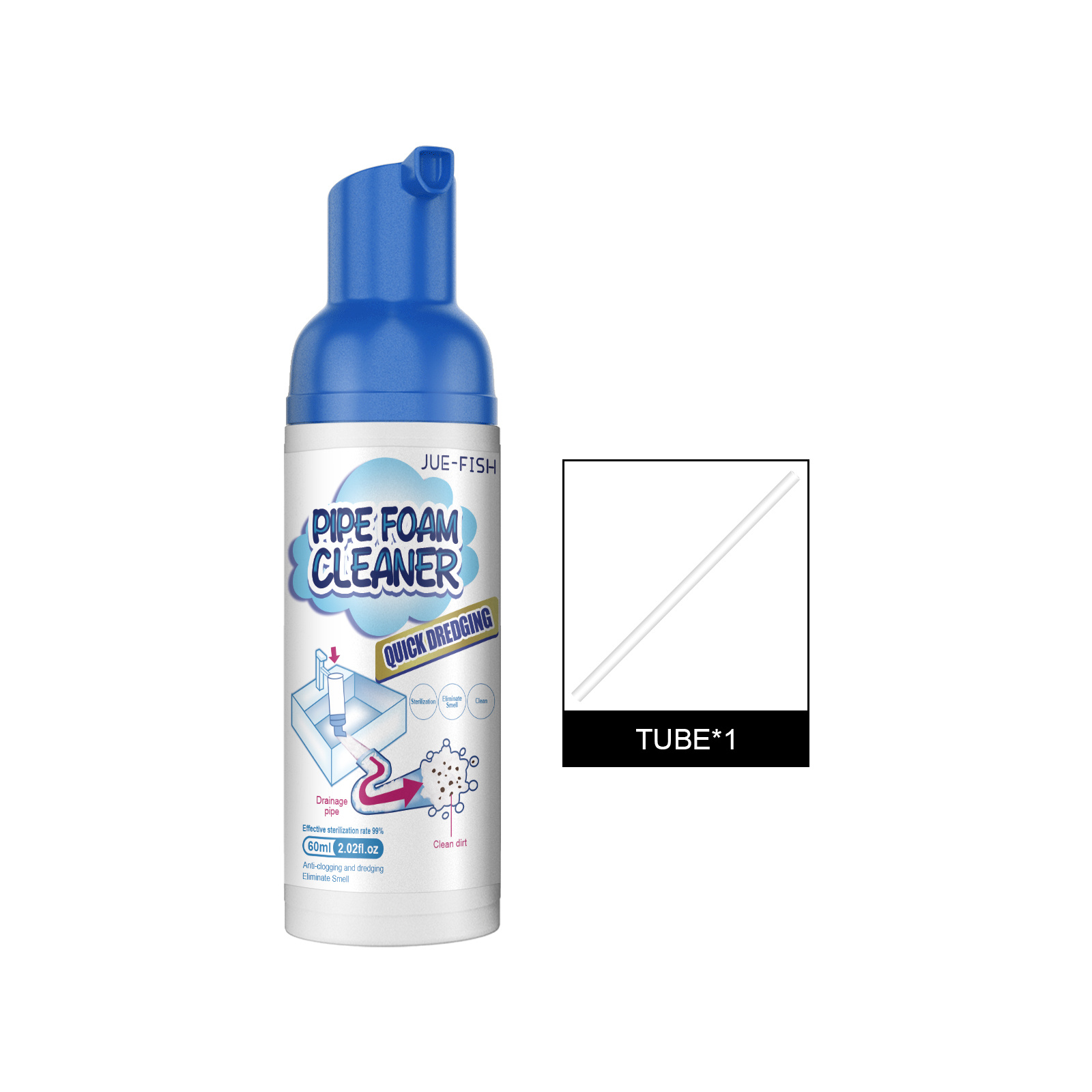 Main product image of Pipe Foam Cleaner, 60ml, Pipe Drain Cleaner, Cleaning Agent for Home Cleaning