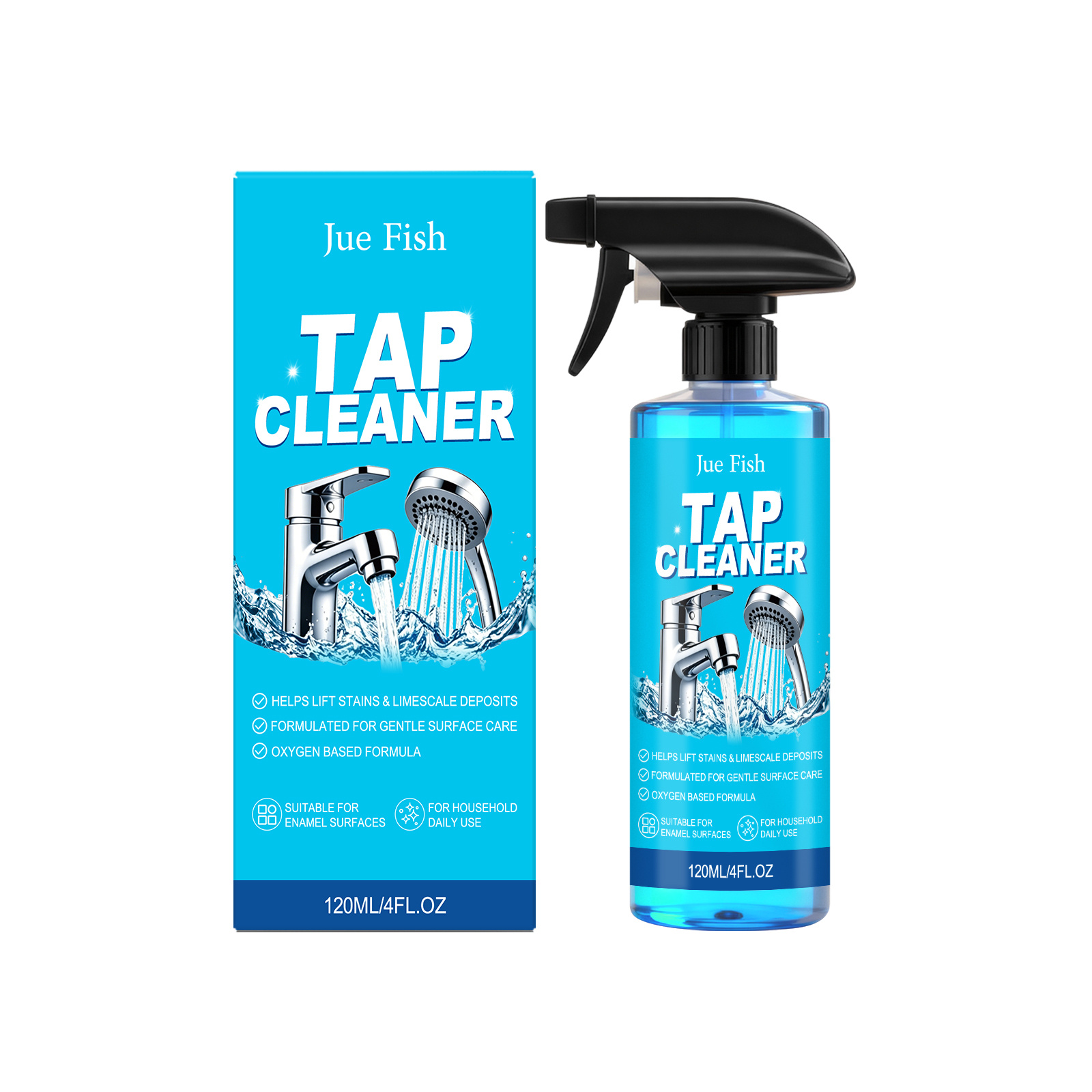 Main product image of JUE FISH Tap Cleaner, 120ml, Cleaning Agent for Home Cleaning