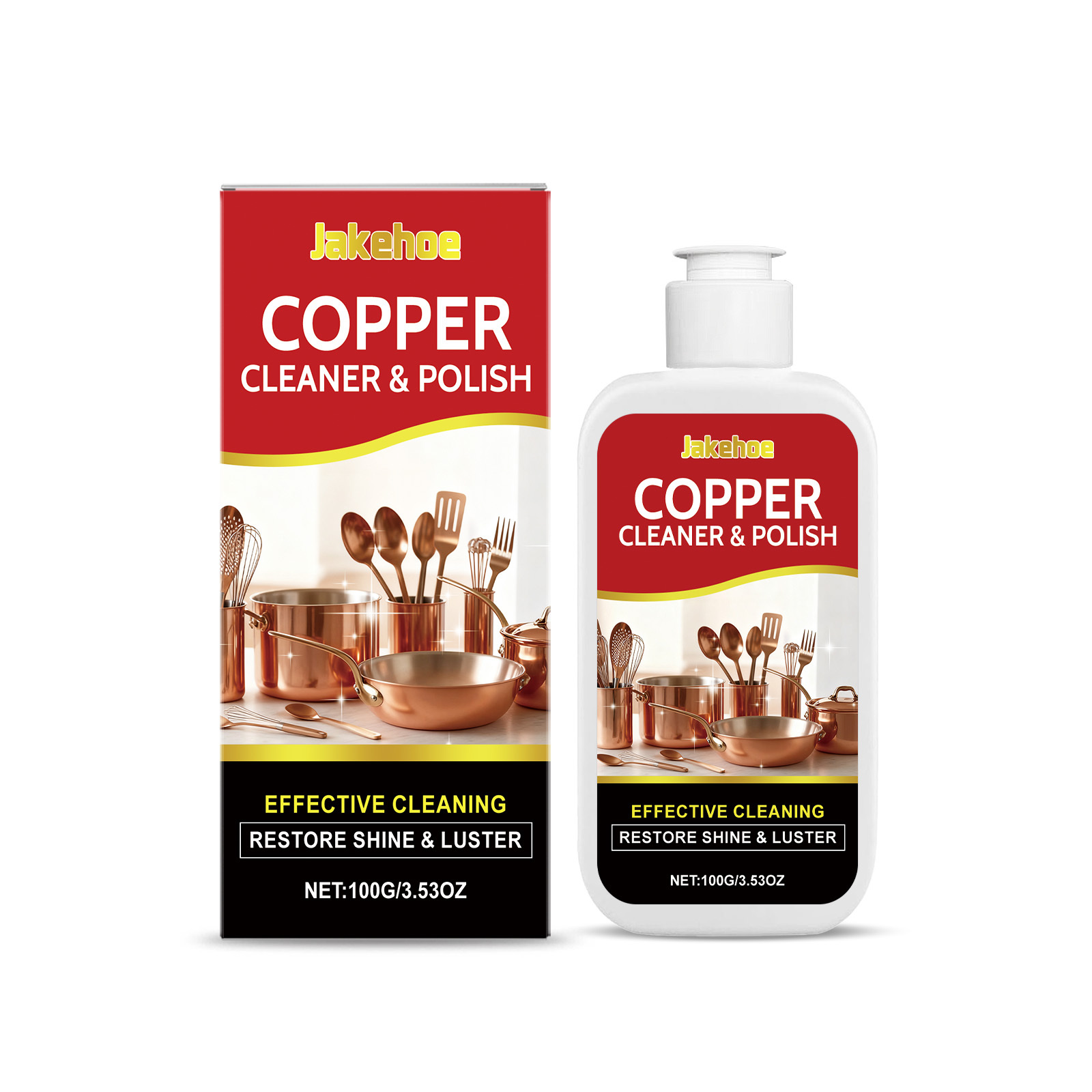 Main product image of JAKEHOE Copper Cleaner & Polish, 100G, Copperware Cleaner, Cleaning Agent for Home Cleaning