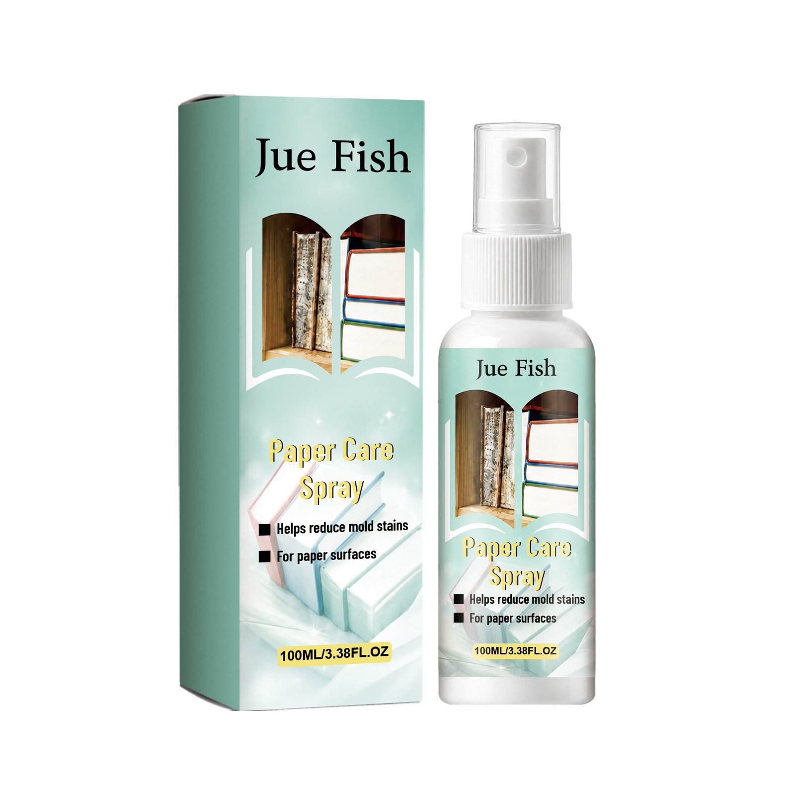 Main product image of JUE FISH Paper Care Spray, 100ml, Mildew Cleaner, Cleaning Agent for Home Cleaning