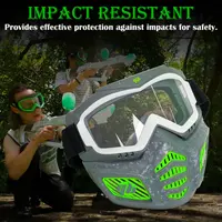 Product image of Forbidden To Sell On TK Walmart Amazon Glow In The Dark Elite Face Mask Full Face Tactical Mask With Detachable Goggles Adjustable Headband Vented Jaw Frame Fits All Types Of Faces  Aged 14 Year