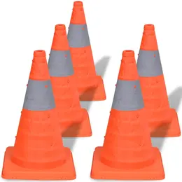 5 Pylons Traffic Cones 42 cm   Foldable Traffic Cones