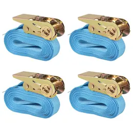 Ratchet Tie-Down Straps, 4 pcs, 0.8 ton, 6m x 25mm