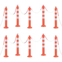 75 cm Bollard Set with Chain, 10 Pieces