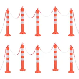 75 cm Bollard Set with Chain, 10 Pieces