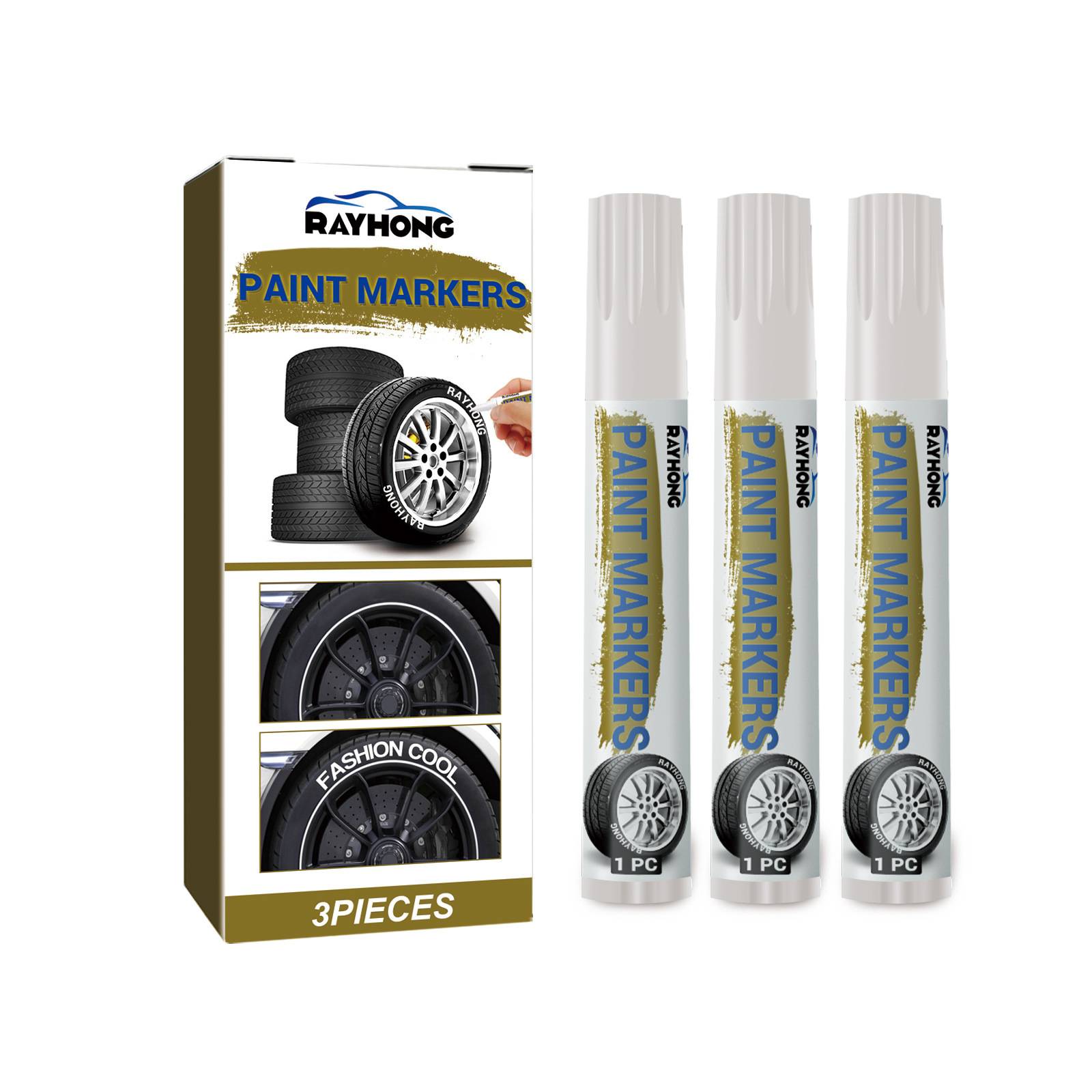 Main product image of Rayhong Car Tire Marker Pen, Compact, Portable, Waterproof, Quick-Drying Painting Marker Pen, Graffiti Pen