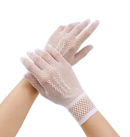 Lace hollow gloves-white-1 pair
