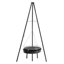 Product image of Adjustable Height Campfire Tripod Grill with Fire Bowl, Black