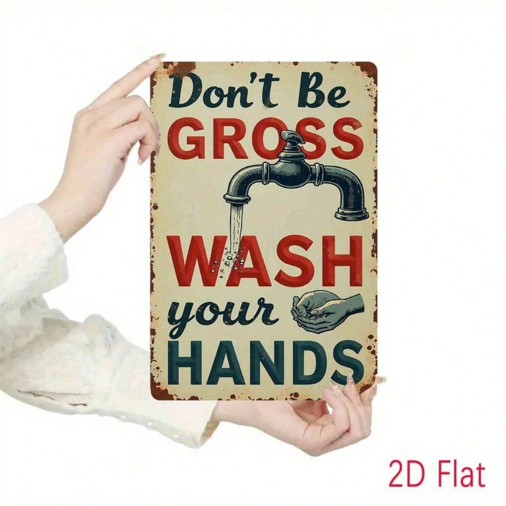 Main product image of Metal Safety Sign, 'Wash Your Hands' Reminder Message
