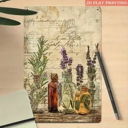 Product image of 8x12 Botanical Plant Print Tin Sign, Herbal Bottle Design