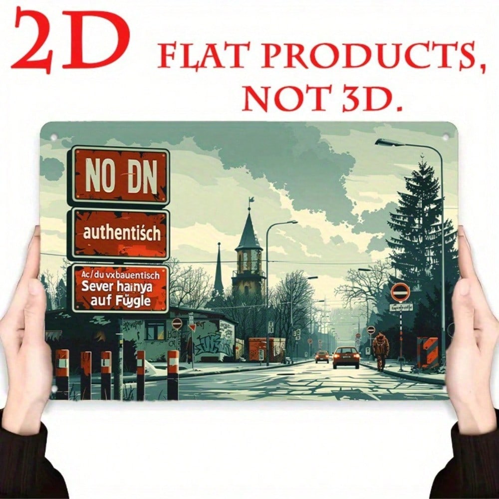 Main product image of 8x12 Metal Sign with Vintage Road Cars Graffiti Design