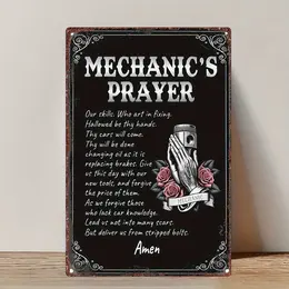 Product image of Automotive Tin Metal Sign, Mechanic's Prayer, Vintage, 8x12 inch